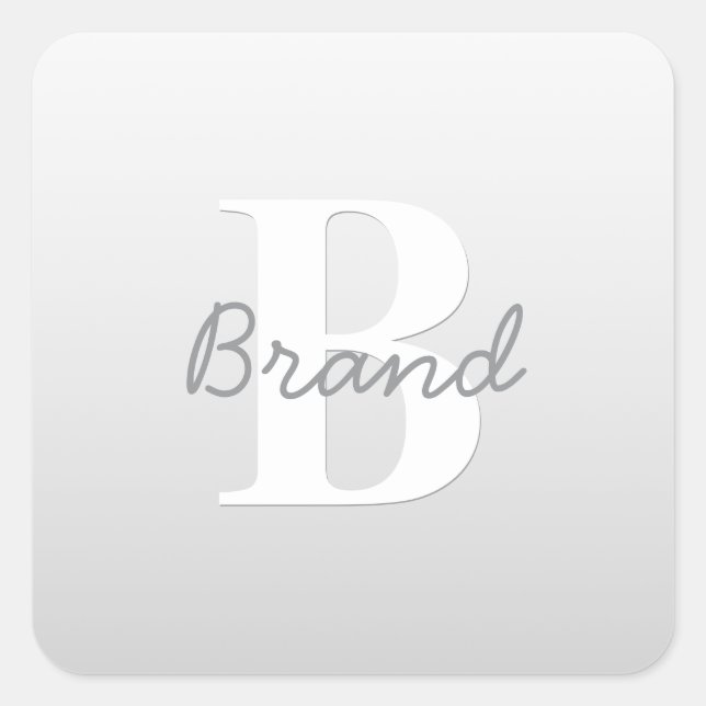 Adesivo Quadrado Nome Cursivo ou outro Texto sem Monograma | Gradie (Frente)