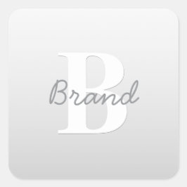 Adesivo Quadrado Nome Cursivo ou outro Texto sem Monograma | Gradie