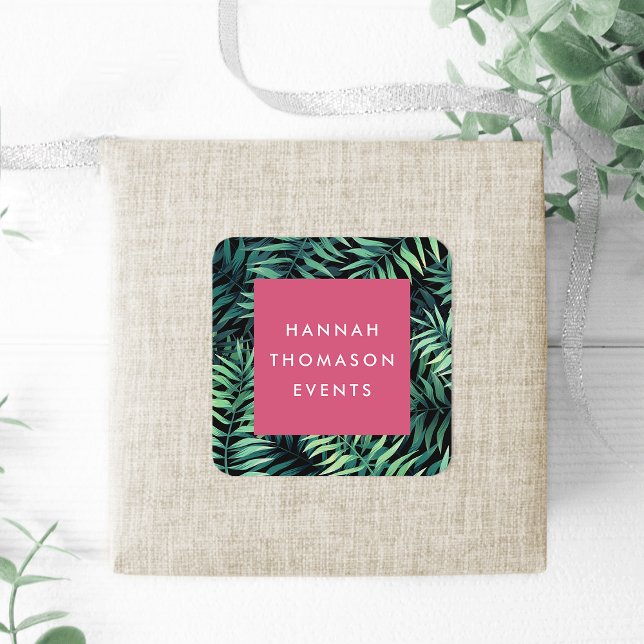 Adesivo Quadrado Nome da Empresa Botânica Tropical (Criador carregado)