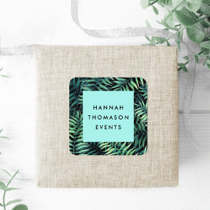 Adesivo Quadrado Nome da Empresa Botânica Tropical