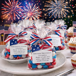 Adesivo Quadrado Nome da Empresa da Bandeira Americana 