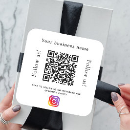 Adesivo Quadrado Nome da empresa qr code social media instagram