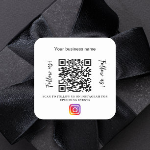 Adesivo Quadrado Nome da empresa qr código instagram cor da marca