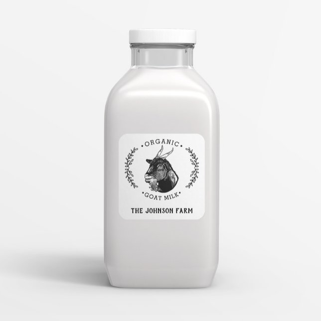 Adesivo Quadrado Nome da fazenda | Rua | Leite de queijo de cabra | (Criador carregado)