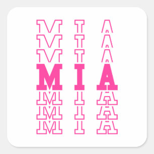 Adesivo Quadrado Nome da Menina Personalizada da Mia