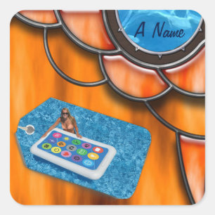 Adesivo Quadrado nome da piscina