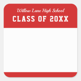 Adesivo Quadrado Nome da Reunião de Classe de Estilo de Variação de