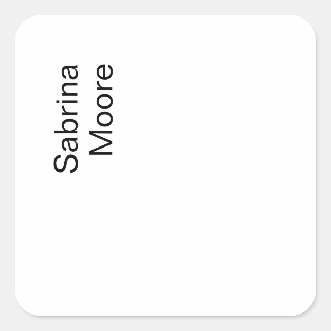 Adesivo Quadrado Nome de Adição Profissional Simples Moderno Minima (Frente)