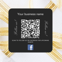 Nome de empresa branco preto qr código Facebook