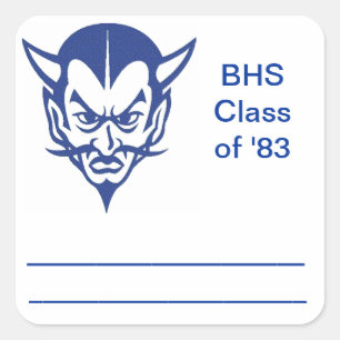 Adesivo Quadrado Nome de etiqueta, Classe Reunion Square Sticker, B