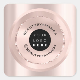 Adesivo Quadrado Nome do logotipo Body Makeup produto Packaging Ros
