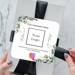 Adesivo Quadrado Nome do logotipo da empresa Eucalyptus instagram h