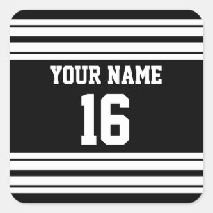 Adesivo Quadrado Nome do Número Personalizado de Jersey da Equipe