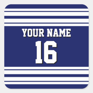 Adesivo Quadrado Nome do Número Personalizado Jersey da Equipe Bra