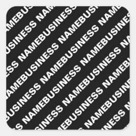 Adesivo Quadrado Nome Editável Repetível Negrito | Branco preto sim