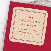 Nome Elegante fronteira Kraft endereço de retorno