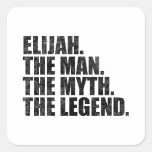 Adesivo Quadrado Nome Elijah, Elijah O Homem O Mito A Lenda