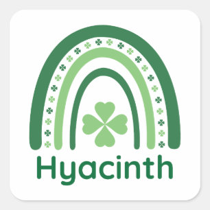Adesivo Quadrado Nome Hyacinth Clover Boho Rainbow