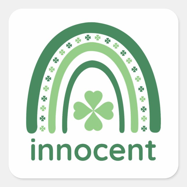 Adesivo Quadrado Nome inocente Clover Boho Rainbow (Frente)