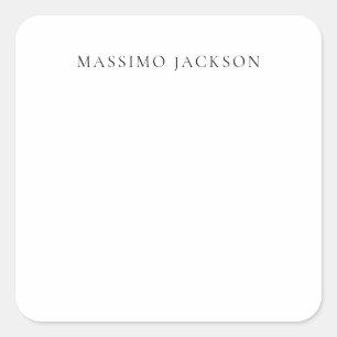 Adesivo Quadrado Nome Minimalista Moderno Simples Preto Branco