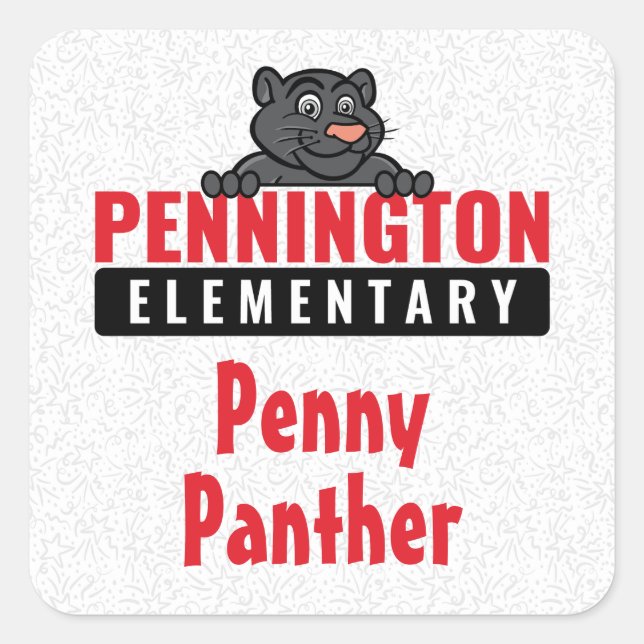 Adesivo Quadrado Nome & Penny Square Sticker (Frente)