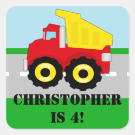 Adesivo Quadrado Nome Personalizado Boys Construção