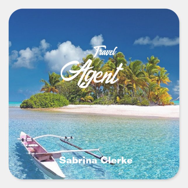 Adesivo Quadrado Nome personalizado da ilha de Natal (Frente)