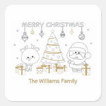 Nome Personalizado de Natal - Coloração de Fora Ún