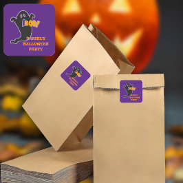 Adesivo Quadrado Nome Personalizado do Boo Ghost