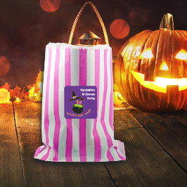 Adesivo Quadrado Nome Personalizado do Dia de as Bruxas engraçado d