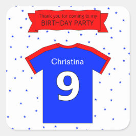 Adesivo Quadrado Nome personalizado e texto 9ª festa de aniversário