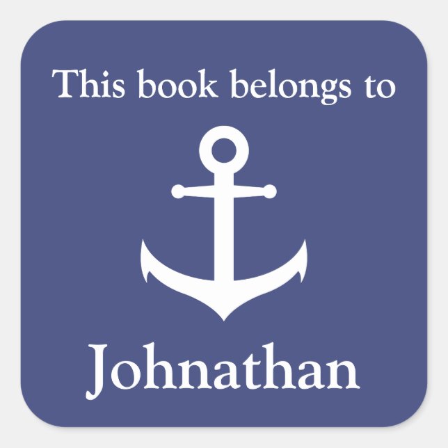 Adesivo Quadrado Nome Personalizado Este Livro Pertence Ao Vinheta  (Frente)