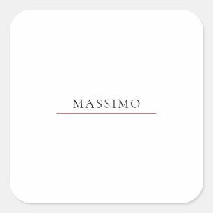 Adesivo Quadrado Nome Próprio Decorativo Chic Simples Preto Branco