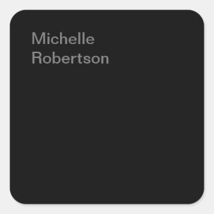 Adesivo Quadrado Nome Próprio do Adicionar Simples Preto