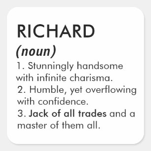 Adesivo Quadrado Nome Richard, Nome editável, Nome personalizado