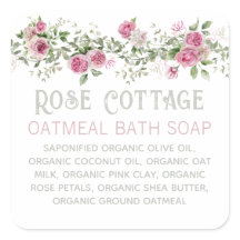 Nome Rótulo de Sabão Floral Flor de Cottage Rose P