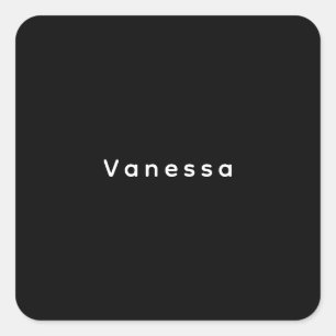 Adesivo Quadrado Nome simples clássico profissional personalizado p