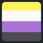 Adesivo Quadrado NonBinary Flag<br><div class="desc">Bei uns findest du eine einzigartige Kollektion mit moderne,  coole und lustige NonBinary Pride Motive. Stöbere durch unsere Vielfalt und finde jetzt Dein passendes Lieblingsteil!</div>