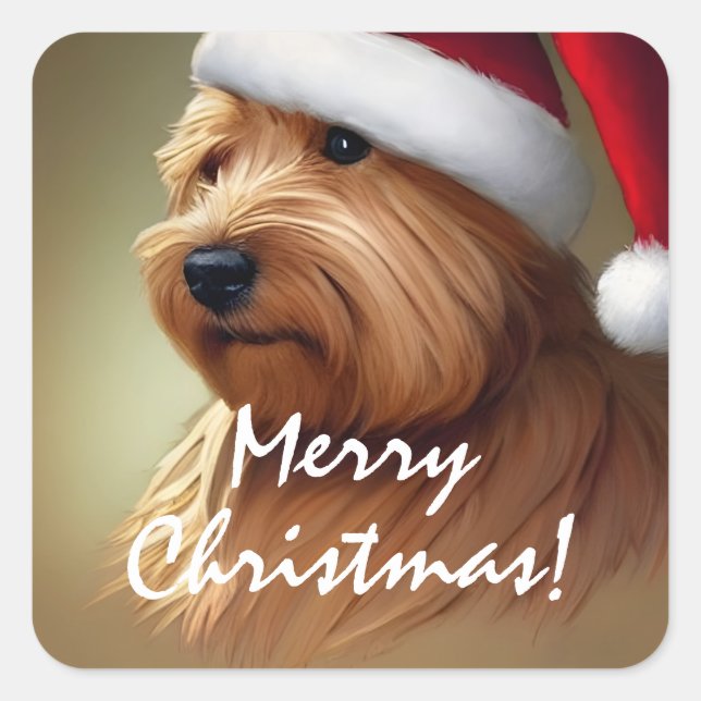 Adesivo Quadrado Norfolk Terrier Natal (Frente)