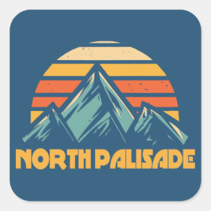 Adesivo Quadrado North Palisade Califórnia Turquesa Retro
