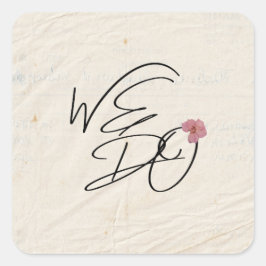 Adesivo Quadrado NÓS Aperfeiçoamos Flores Shabby Garden Chic Progra