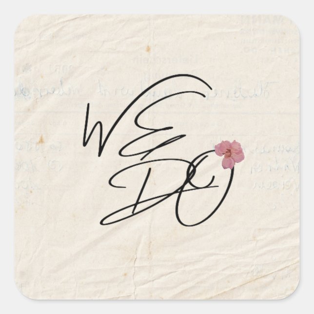 Adesivo Quadrado NÓS Aperfeiçoamos Flores Shabby Garden Chic Progra (Frente)