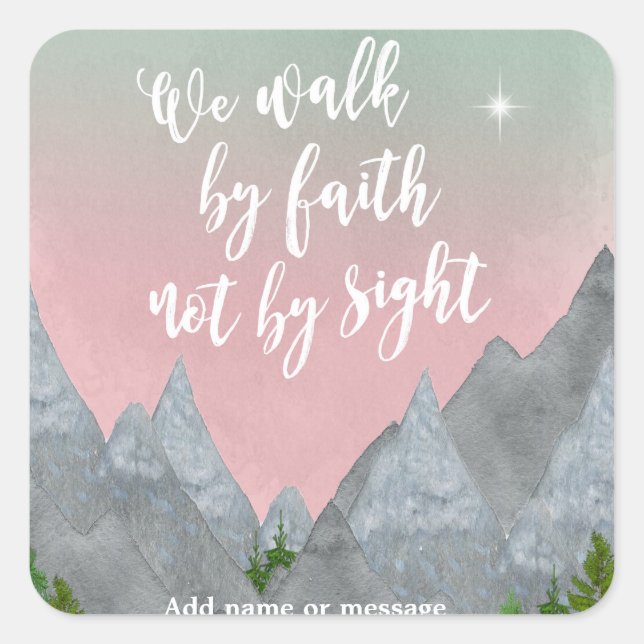 Adesivo Quadrado Nós caminhamos pela fé não pela bíblia de fé (Frente)