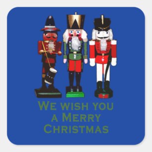 Adesivo Quadrado Nós desejamos-lhe o Feliz Natal Nutcrackers