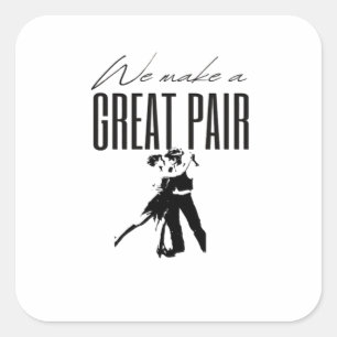 Adesivo Quadrado Nós Fazemos Um Ótimo Par Perfeitos Juntos Amor Cor