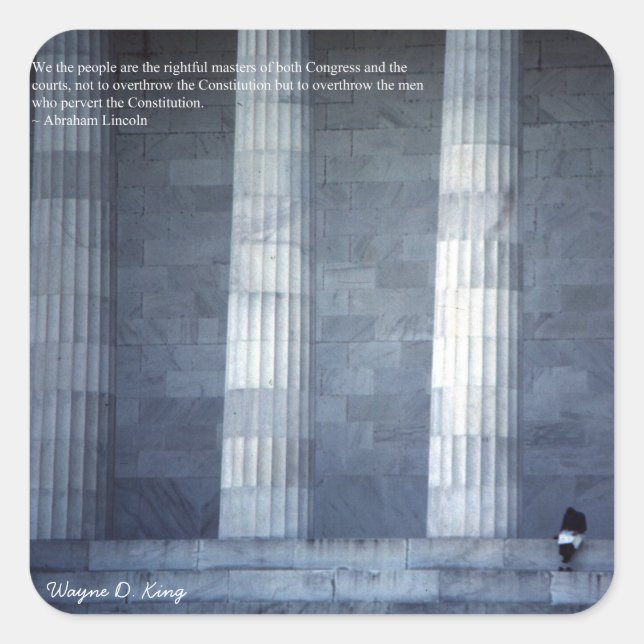 Adesivo Quadrado Nós somos o Pessoas - Lincoln Quote Sticker (Frente)