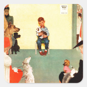 Adesivo Quadrado Nos veterinários por Norman Rockwell
