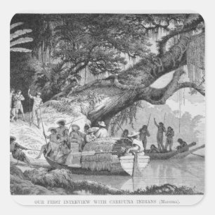 Adesivo Quadrado Nossa Primeira Entrevista com os índios Caripuna