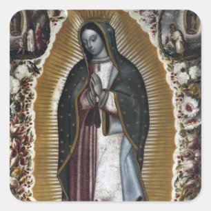 Adesivo Quadrado Nossa senhora da pintura antiga de Guadalupe