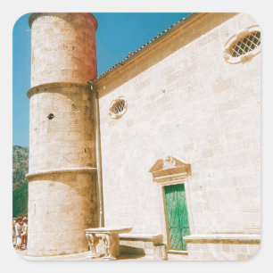 Adesivo Quadrado Nossa Senhora das Rochas - Baía de Kotor - Montene